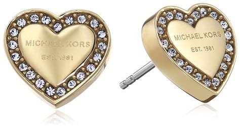 michael kors ohrringe herz est|michael kors heart lock studs.